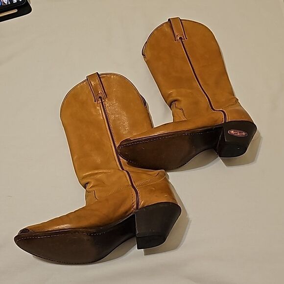 - Vintage Code West Soft Leather Cowboy Boots Sz 5.5 Fits like a 6.5 - Picture 1 of 12